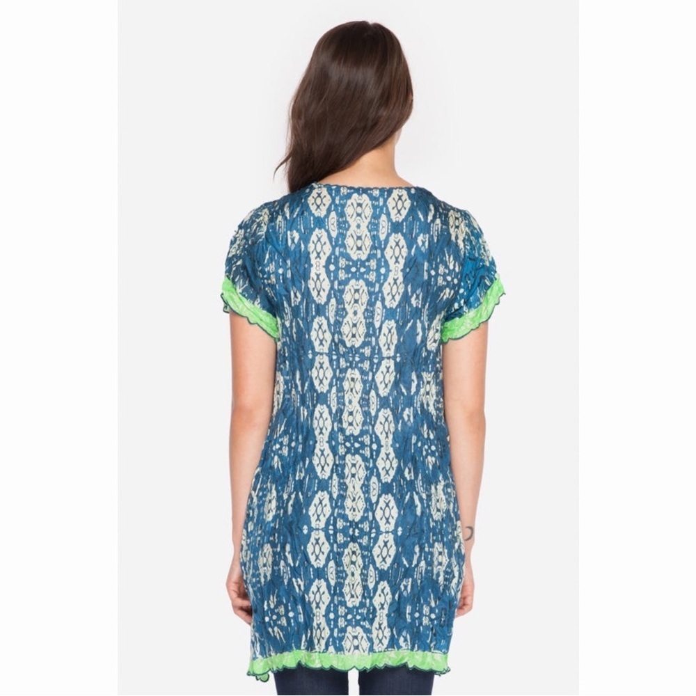Johnny Was Puente Silk Tunic Geometric Print Top - Picture 9 of 9